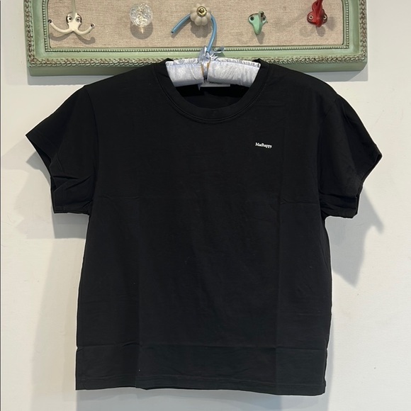 MADHAPPY women’s xs casual baby tee black / white streetwear T-shirt new w/o tag - Picture 1 of 7